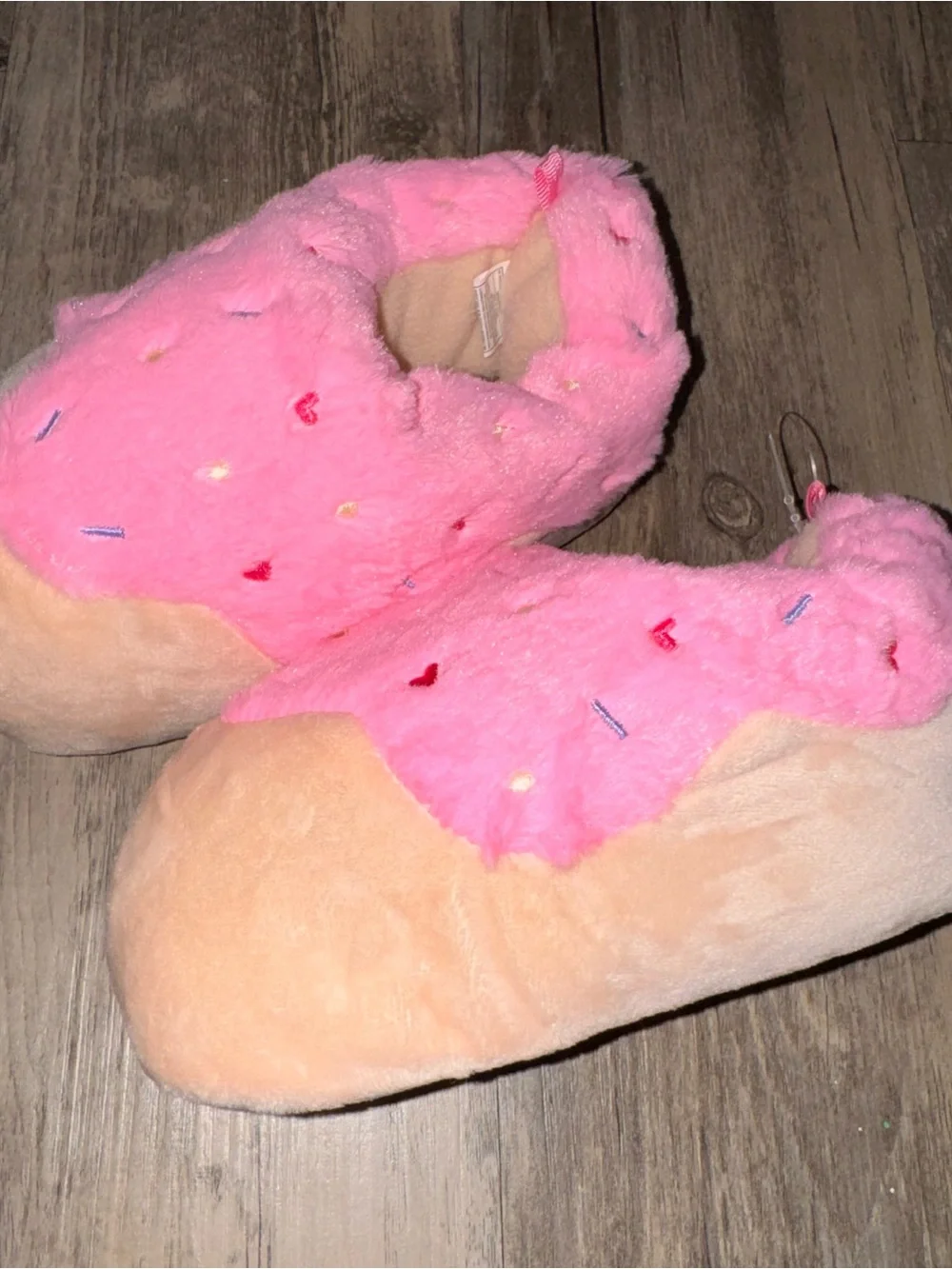 Plush Pink Cupcake Sprinkle Slippers
